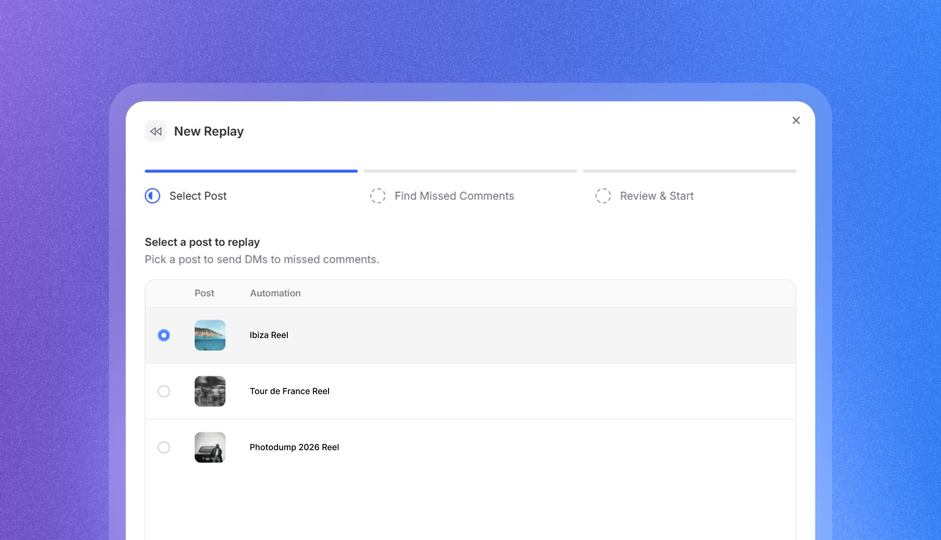 LinkPush Replay - Send Automated DMs to missed comments on instagram